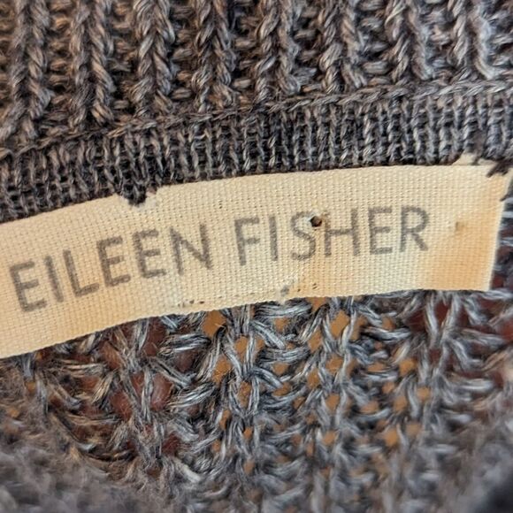 Eileen Fisher Gray Grey organic linen cardigan sweater - Picture 4 of 4
